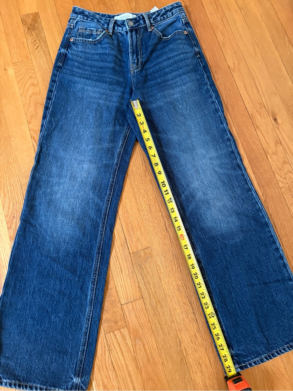stradivarius Dark Blue Wide-Leg High-Rise Jeans size 6 - Picture 5 of 5